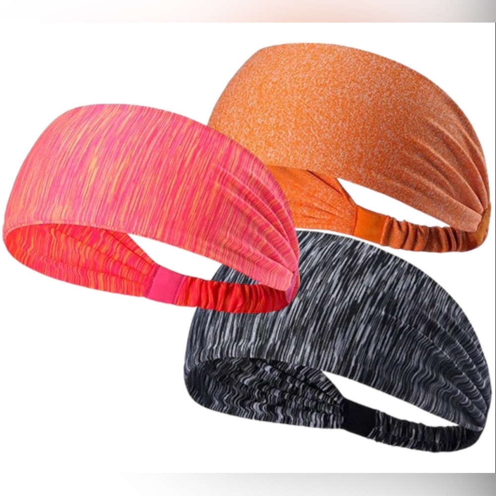 Set of 3 Elastic Sport Headbands